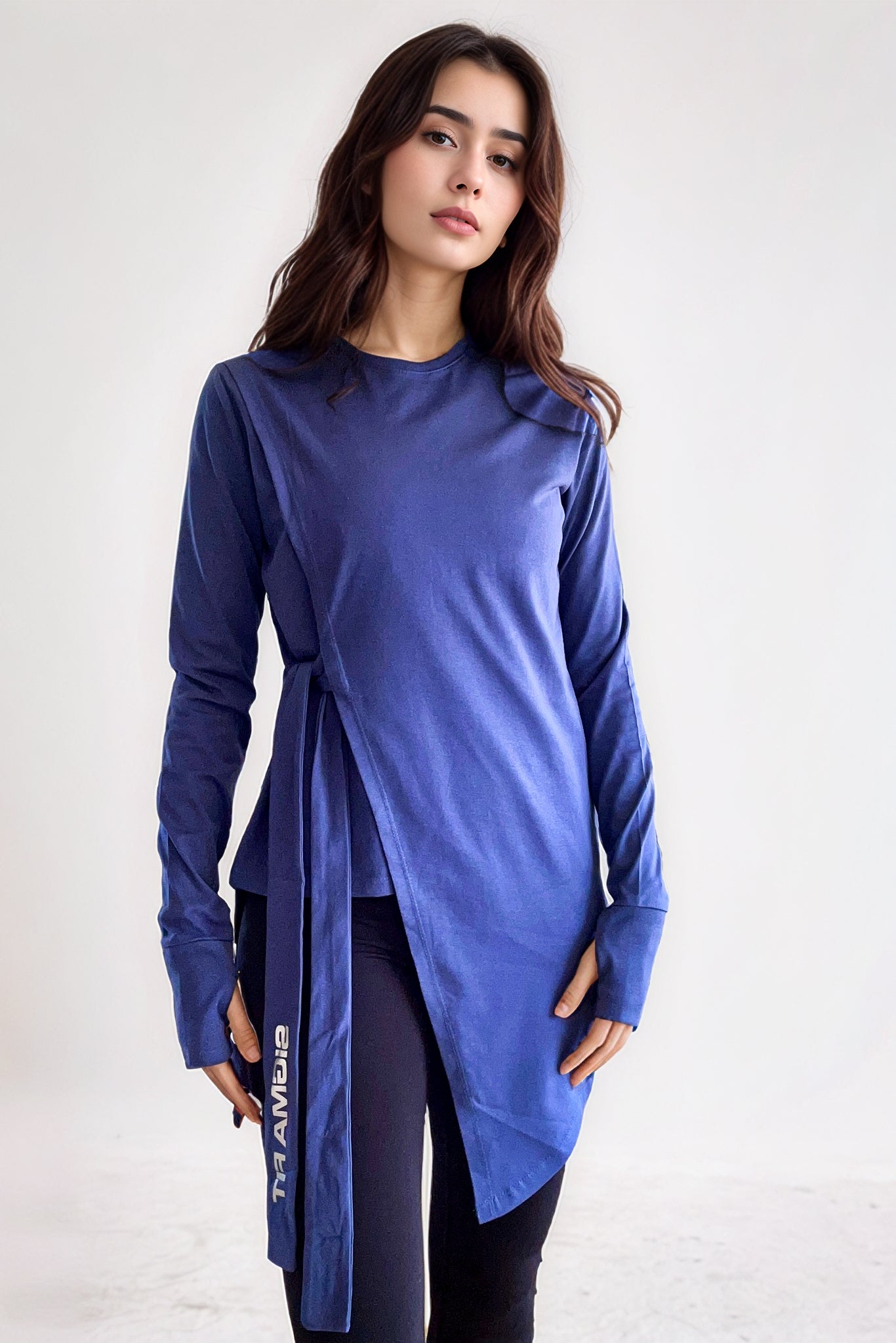 Abstract Knotted LS Tee Deep Cobalt - Sigma Fit