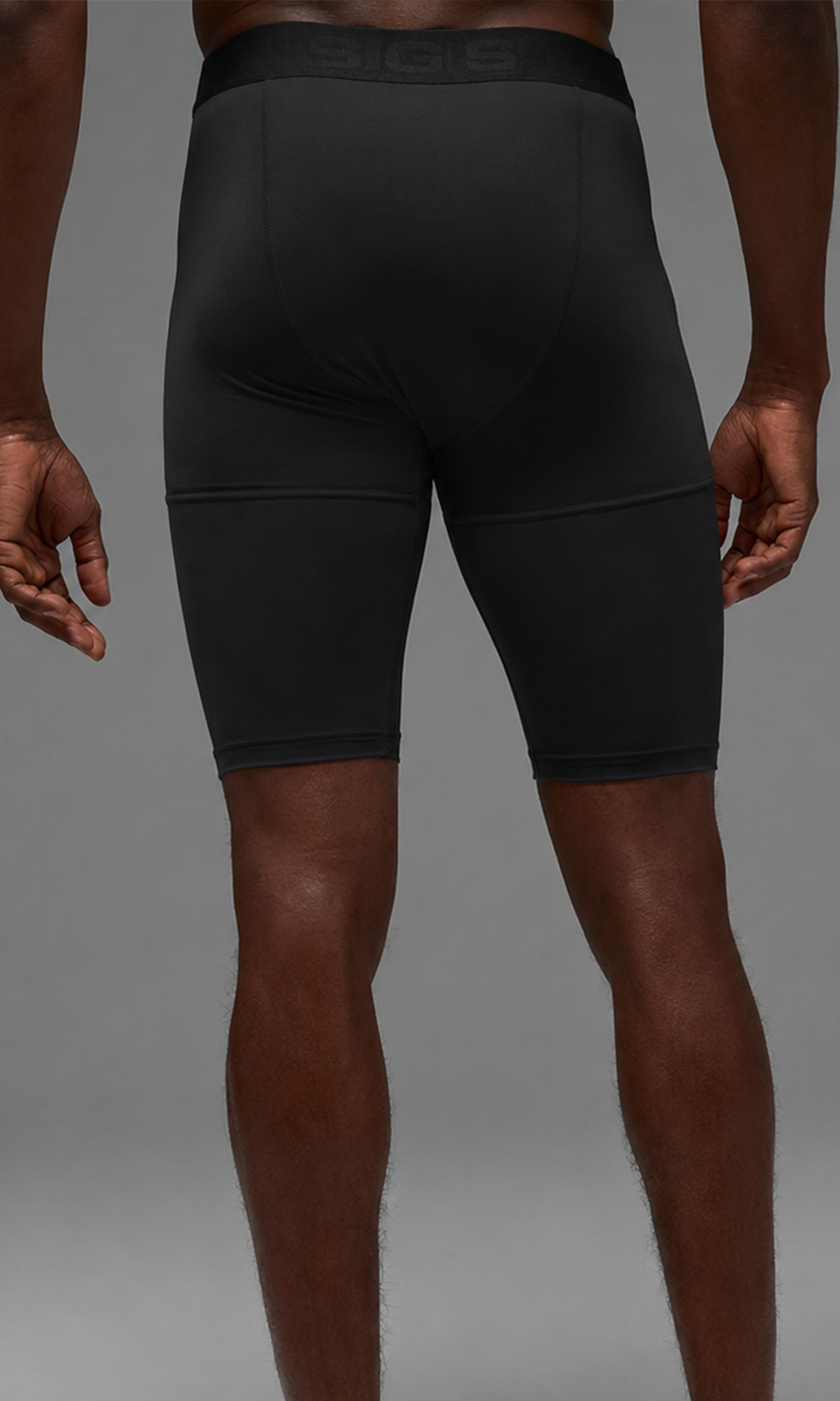 Black Compression Shorts back view - Sigma Fit