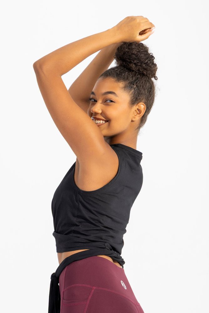 Black Knotted Tank Top - Sigma Fit