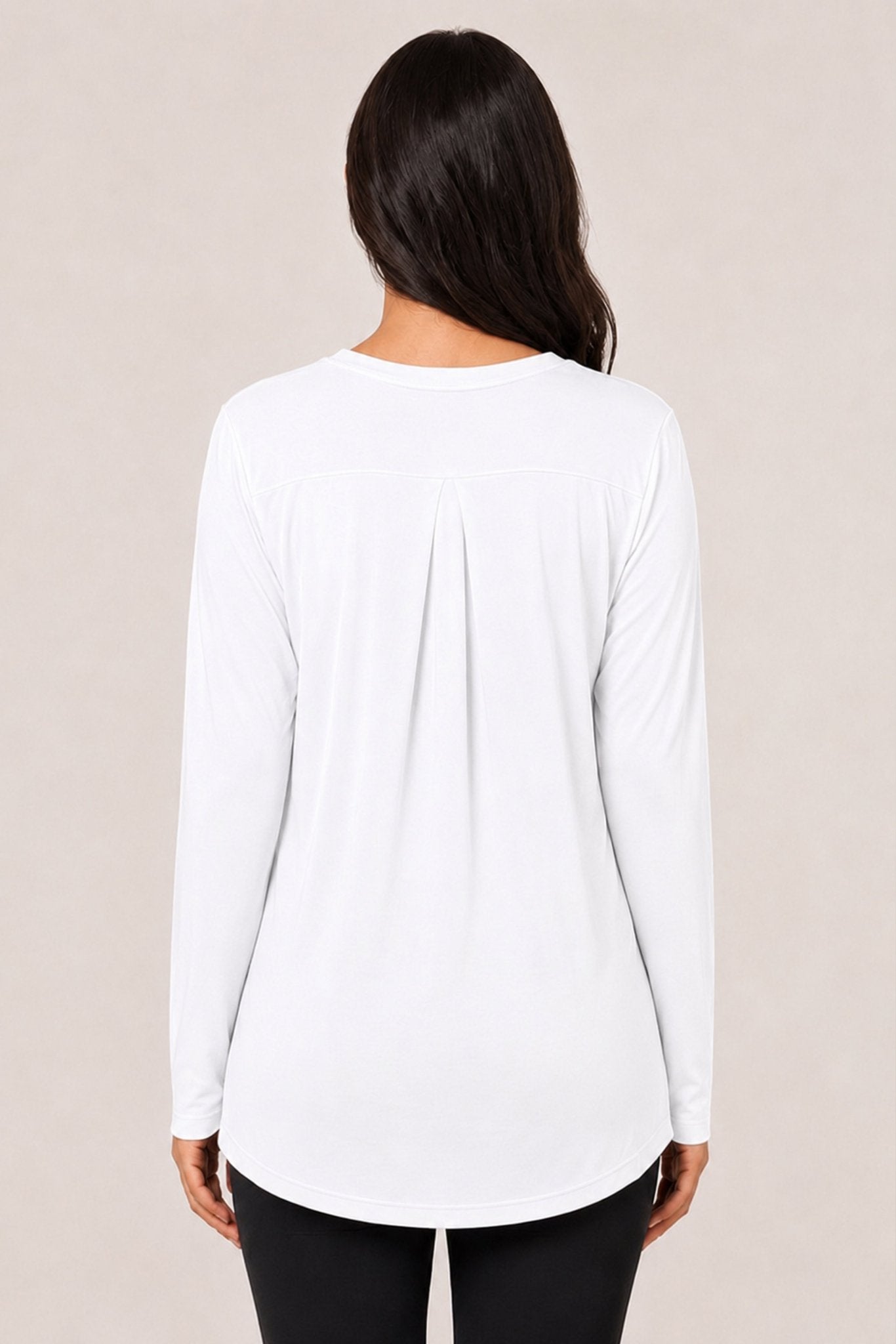 White Extra Comfort Long Sleeve Top - Sigma Fit