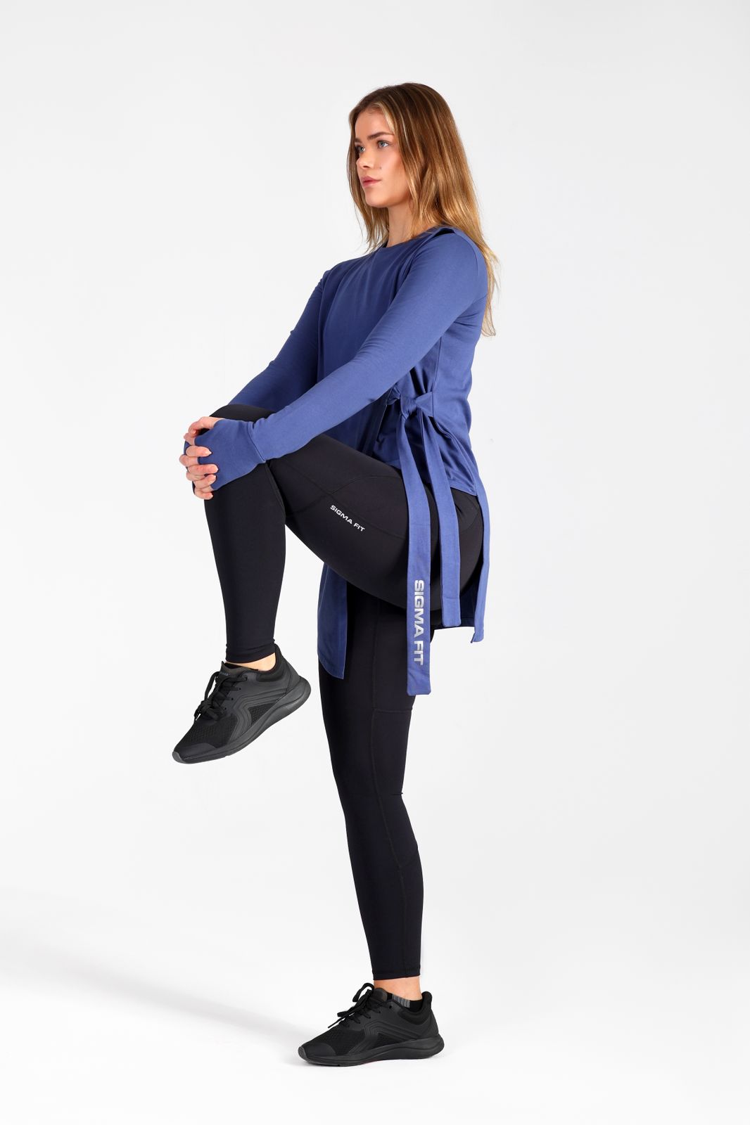 Abstract Knotted LS Tee Deep Cobalt - Sigma Fit