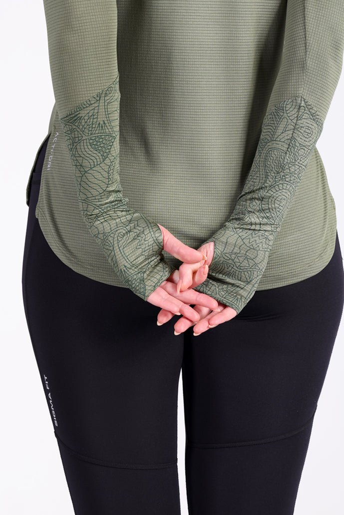 Artist Thumb Long Sleeve Tee Olive - Sigma Fit