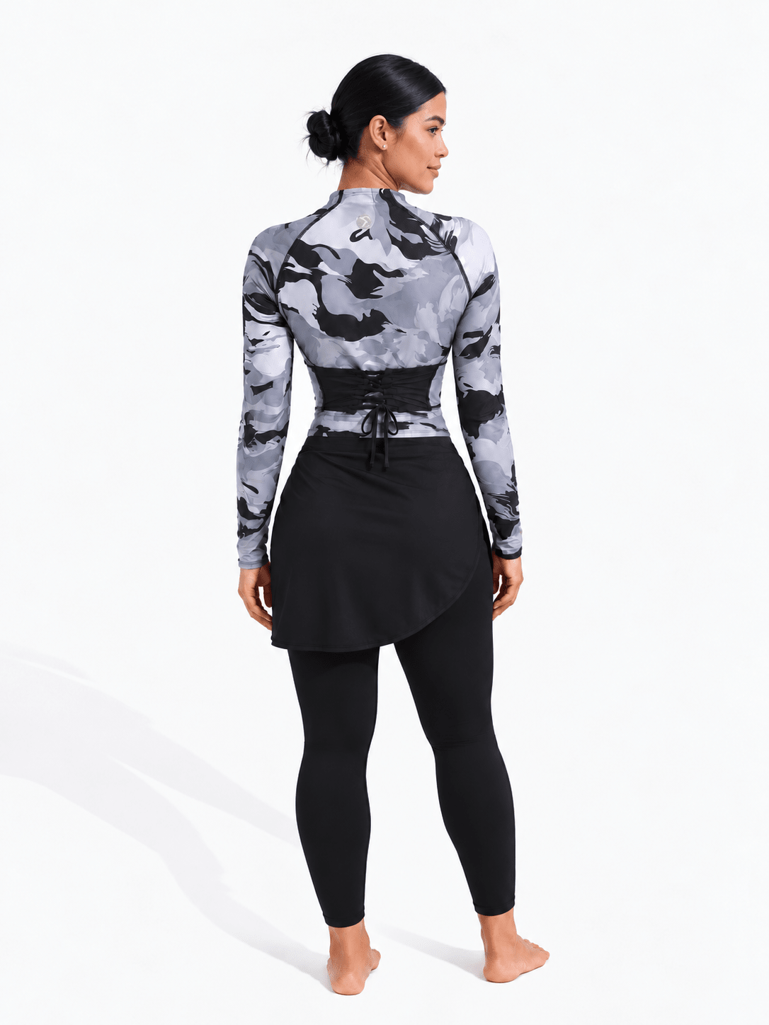 Black Camouflage Eclipse Burkini Set - Sigma Fit