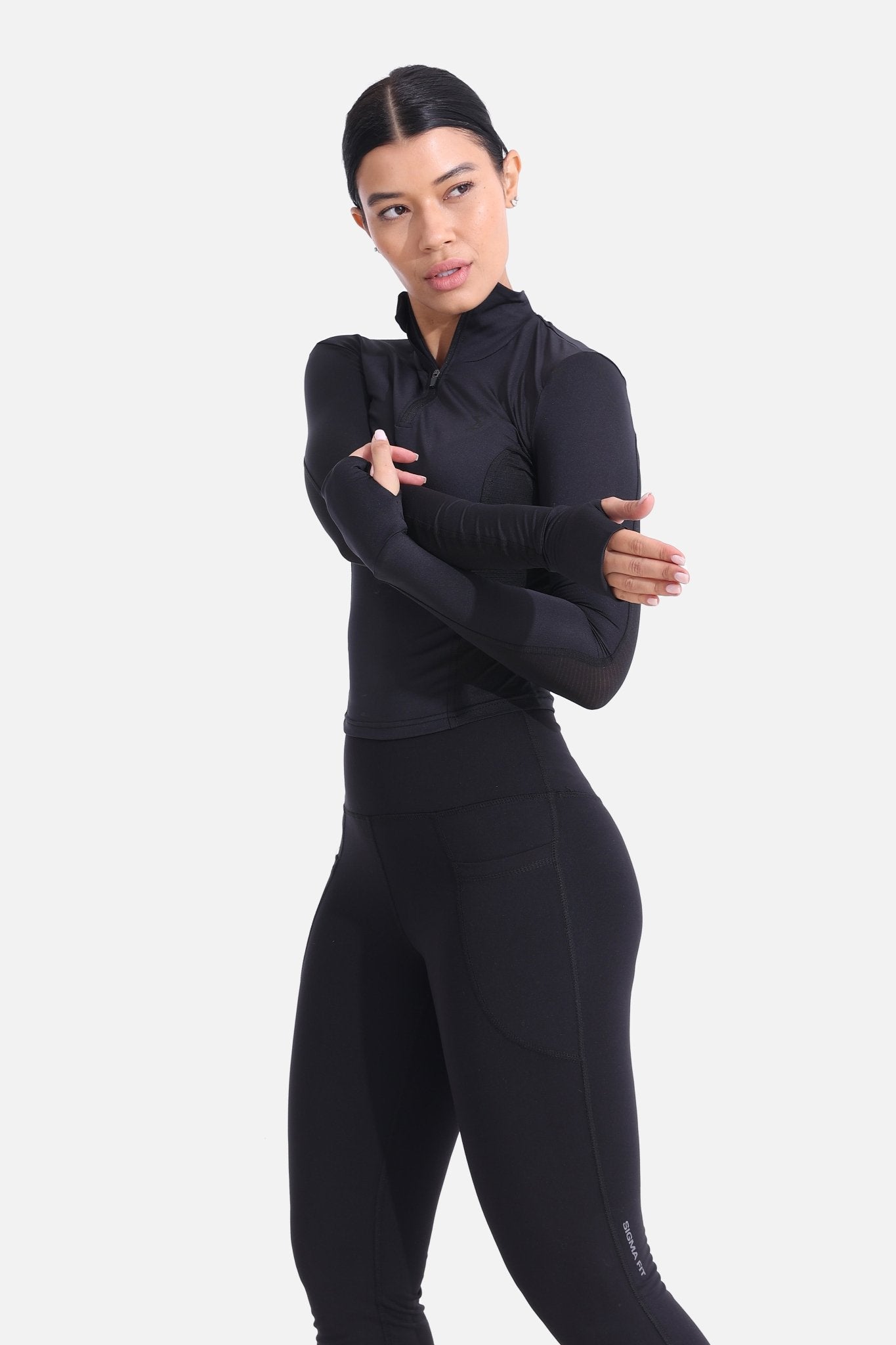 Black Cropped Long Sleeve - Sigma Fit
