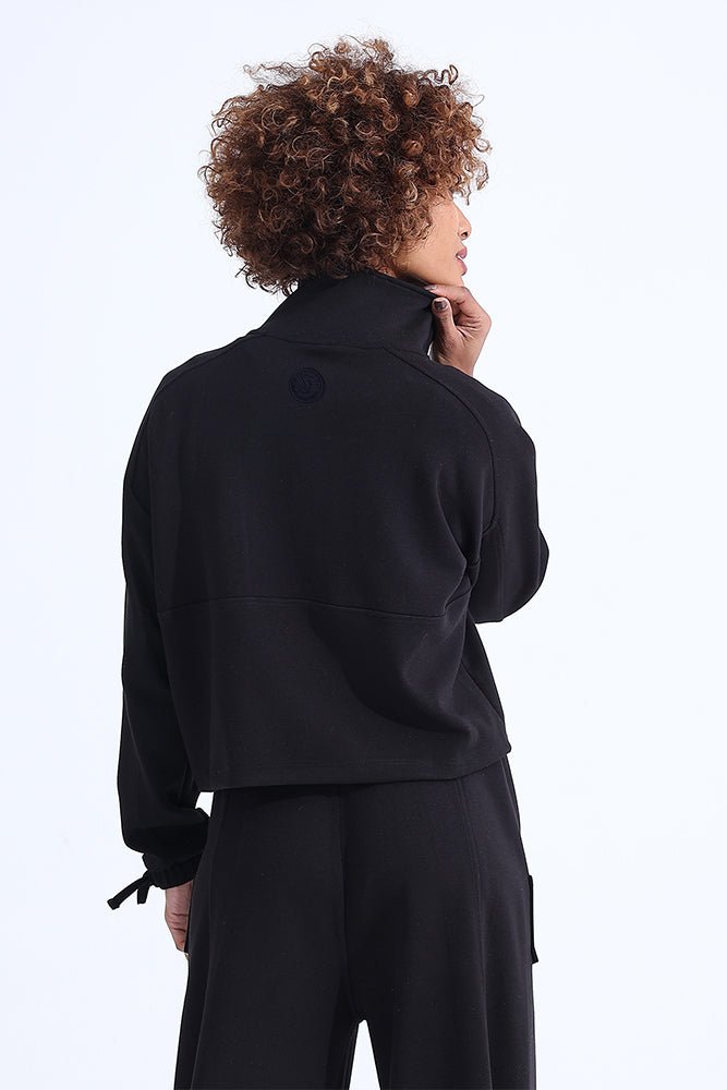 Black Modal Zip Sweatshirt - Sigma Fit