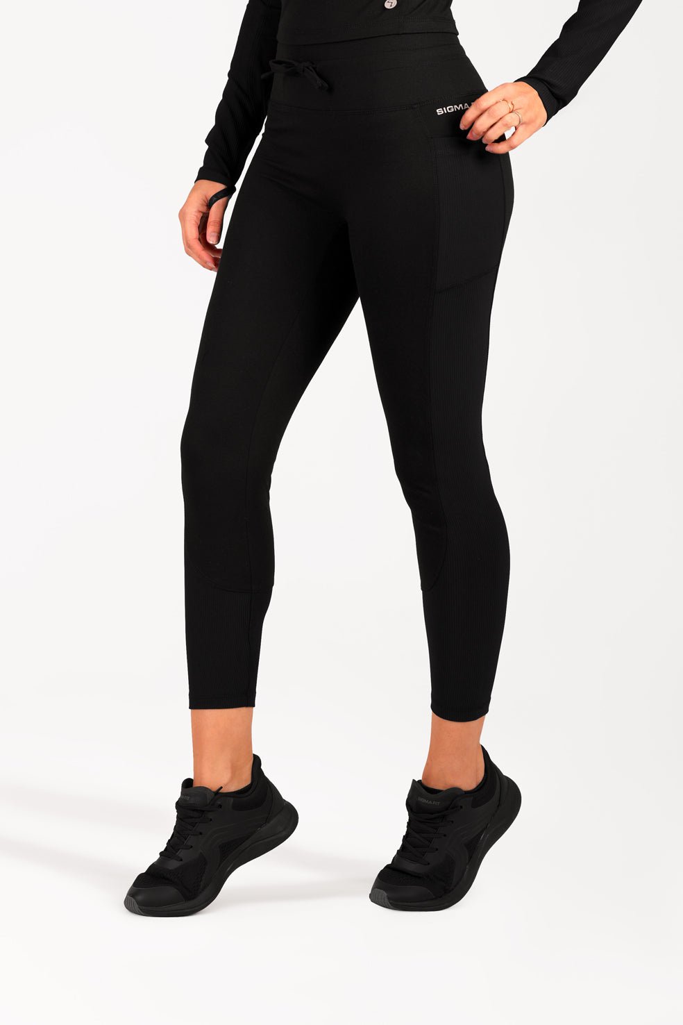 Black Neo - cord leggings - Sigma Fit