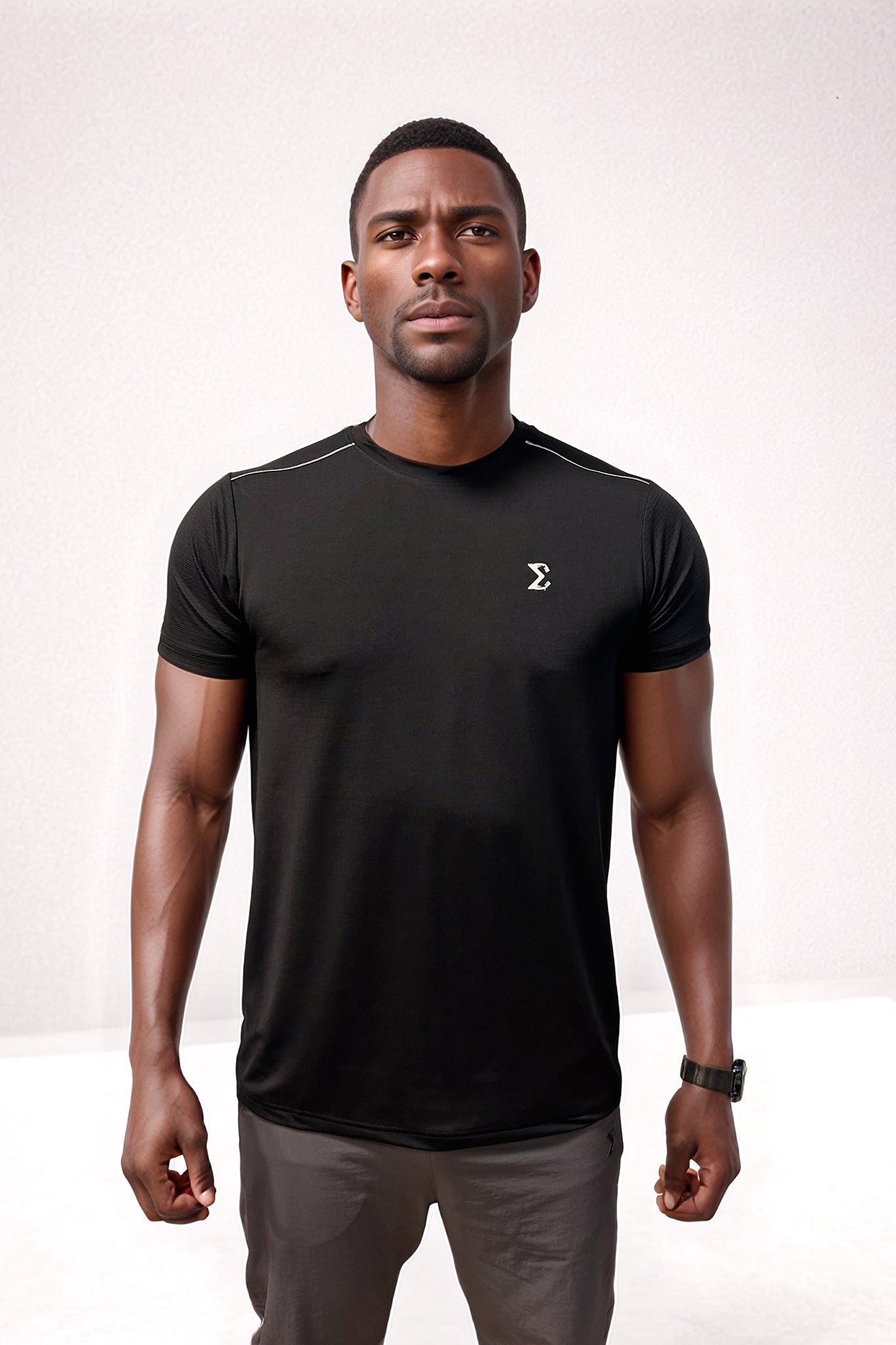 Black Racket Sports Tee - Sigma Fit