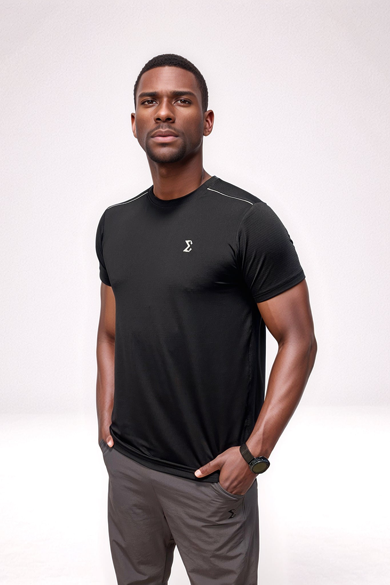Black Racket Sports Tee - Sigma Fit