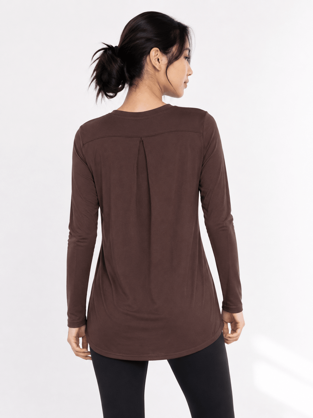 Brown Extra Comfort Long Sleeve Top - Sigma Fit