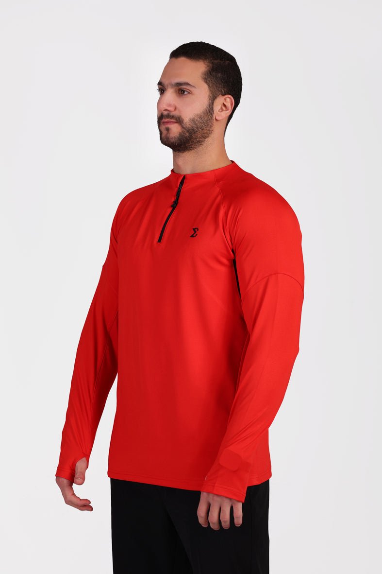 Crosswind Quarter Zipper Flame Scarlet - Sigma Fit