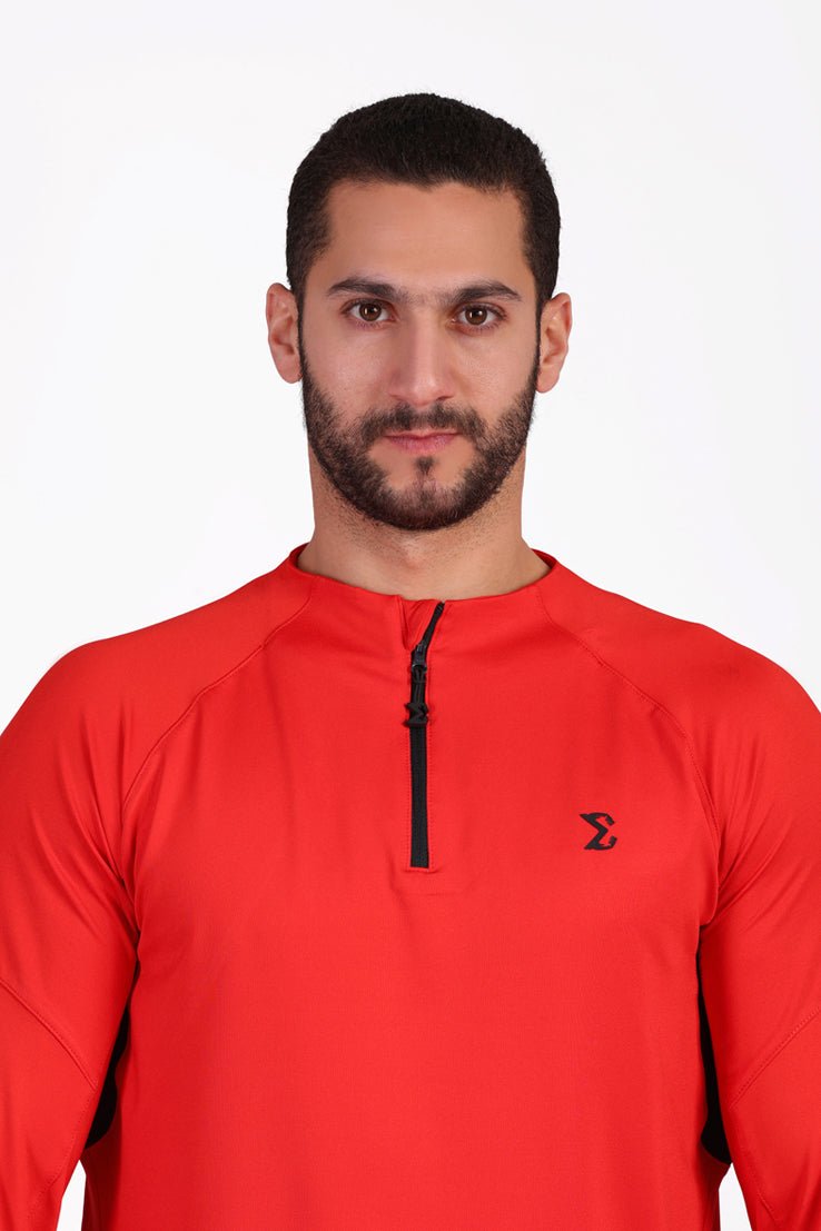 Crosswind Quarter Zipper Flame Scarlet - Sigma Fit