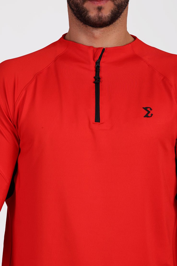 Crosswind Quarter Zipper Flame Scarlet - Sigma Fit