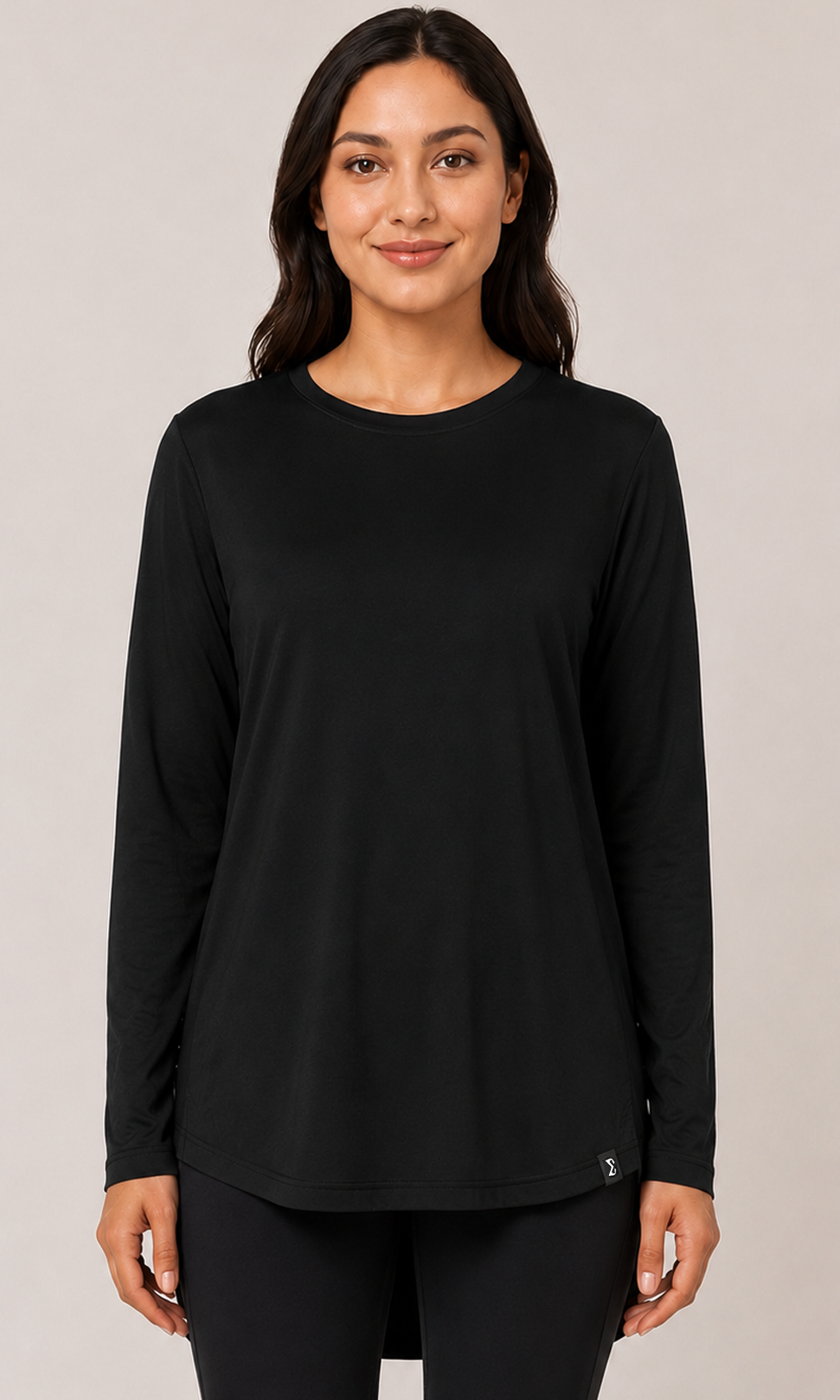 Black Extra Comfort Long Sleeve Top - Sigma Fit