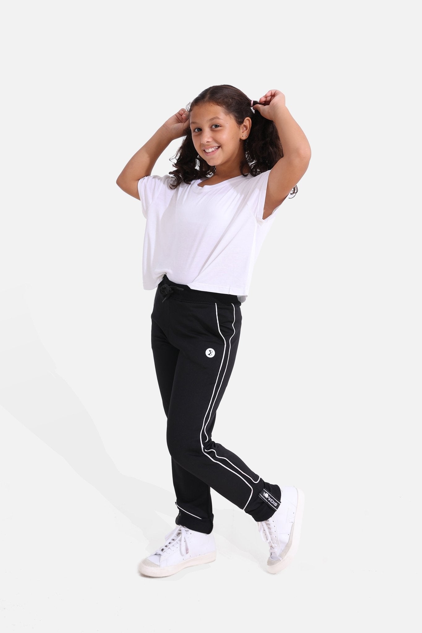 Girls Black Straight Trousers - Sigma Fit