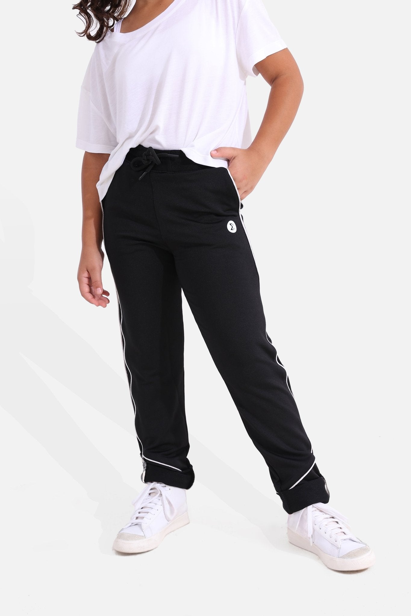 Girls Black Straight Trousers - Sigma Fit