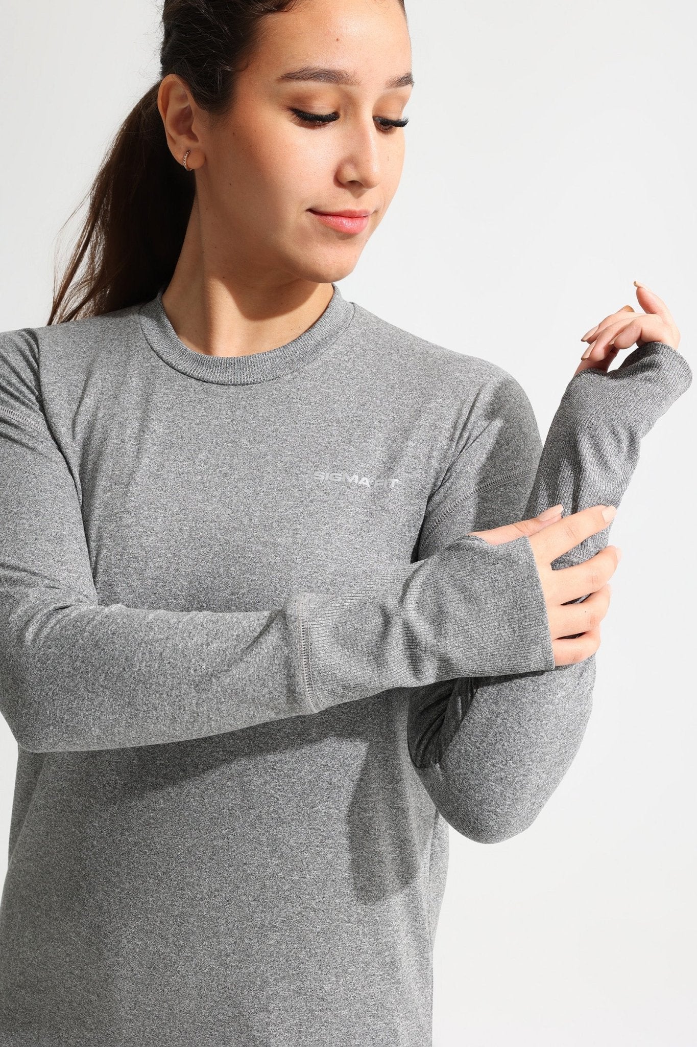 Gray LS Performance Tee - Sigma Fit