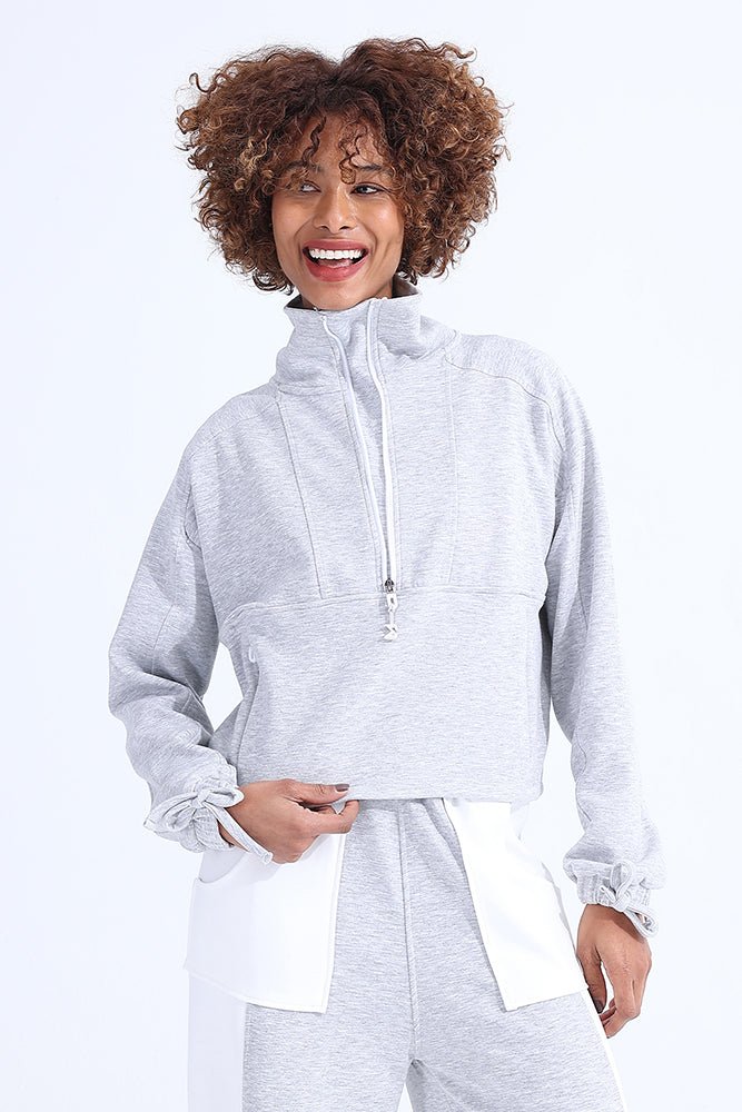 Gray Modal Zip Sweatshirt - Sigma Fit