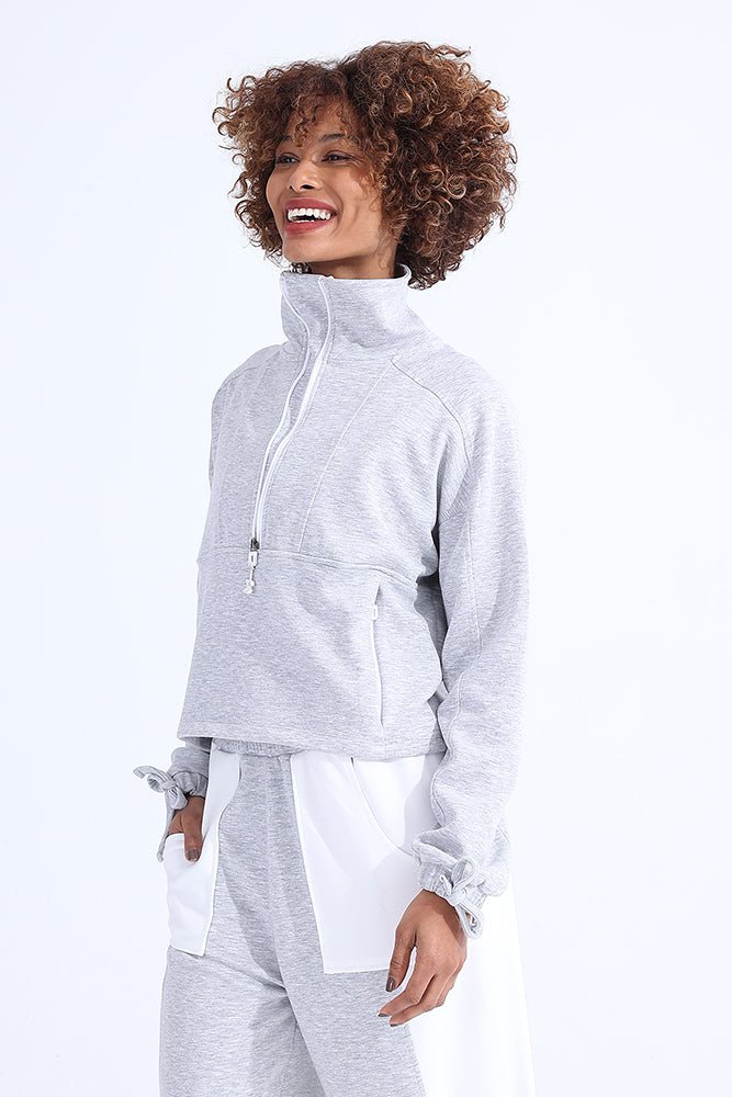 Gray Modal Zip Sweatshirt - Sigma Fit