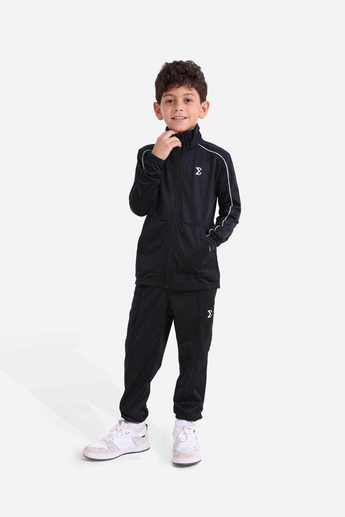 Kids Black Tracksuit - Sigma Fit