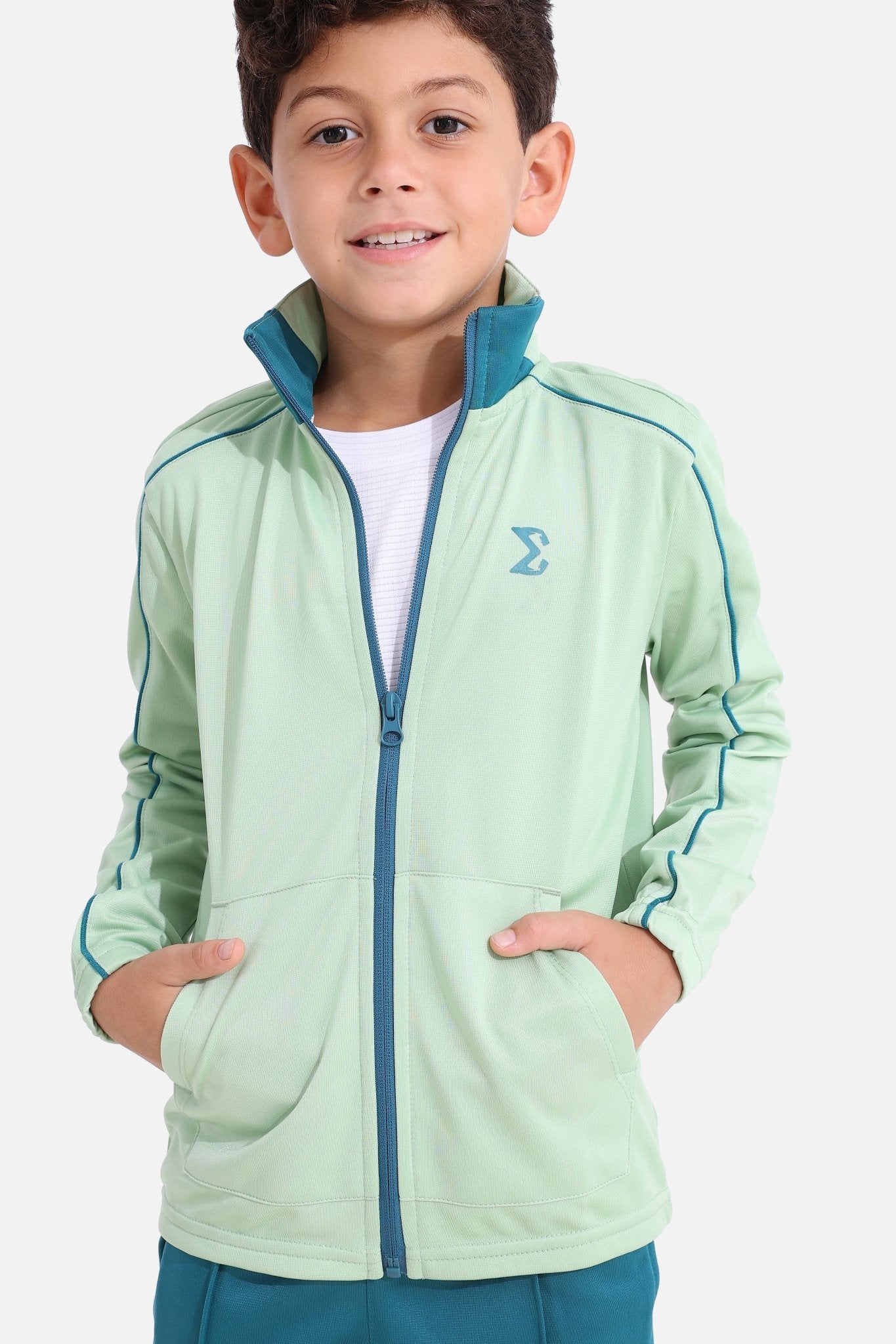 Kids Quiet Green Tracksuit - Sigma Fit