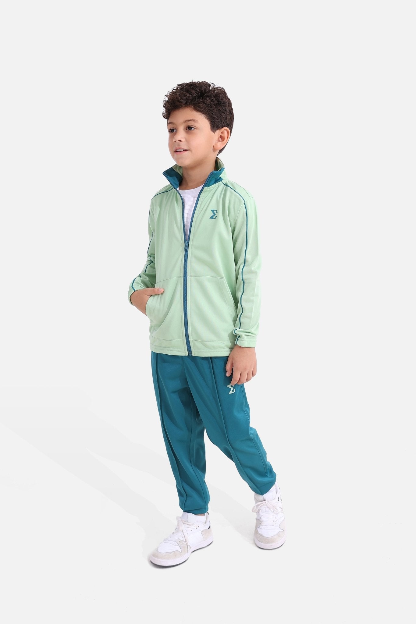 Kids Quiet Green Tracksuit - Sigma Fit