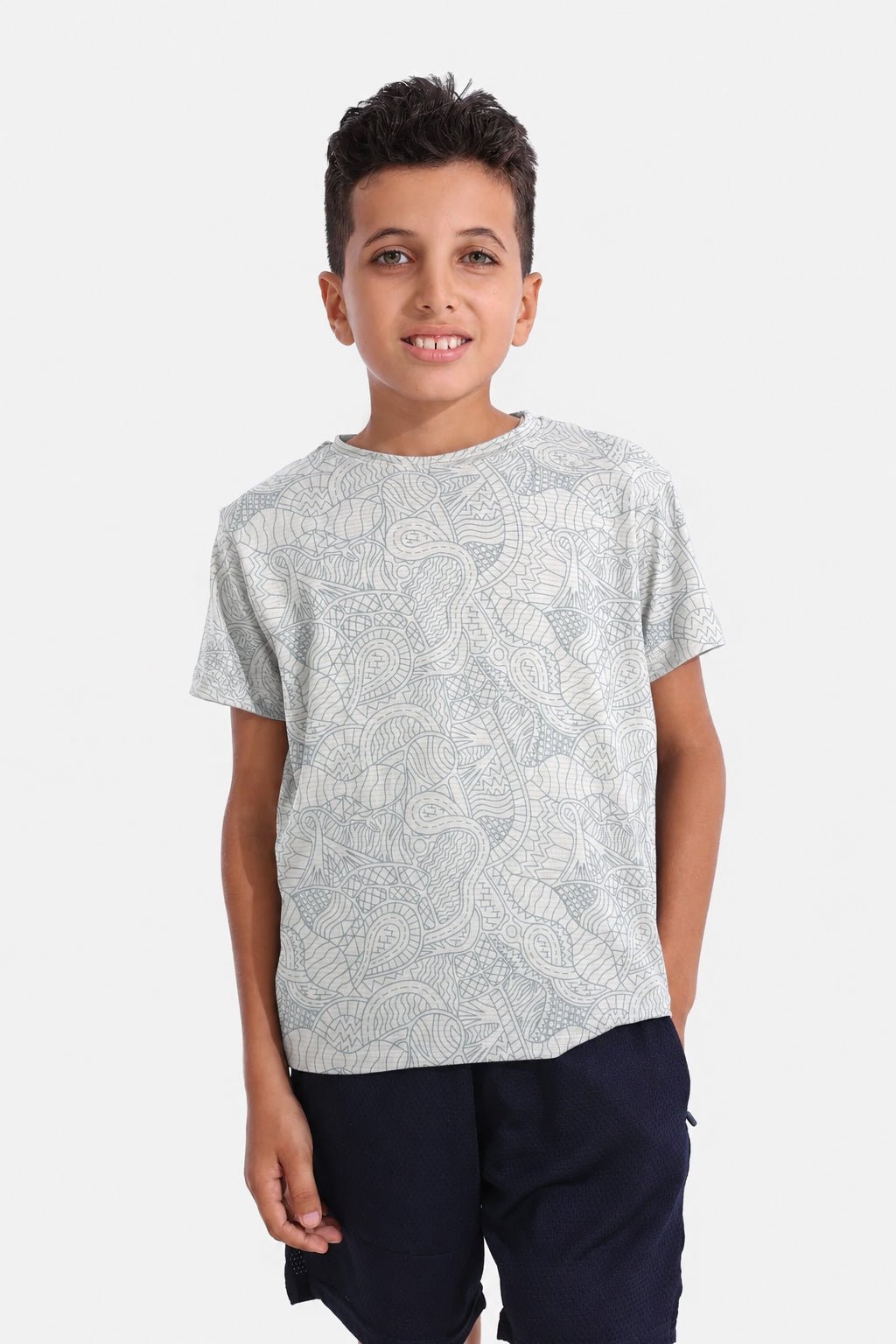 Kids White Forest Hunt T-Shirt - Sigma Fit