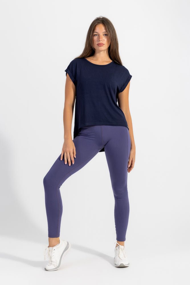 Navy Pilates Tee - Sigma Fit