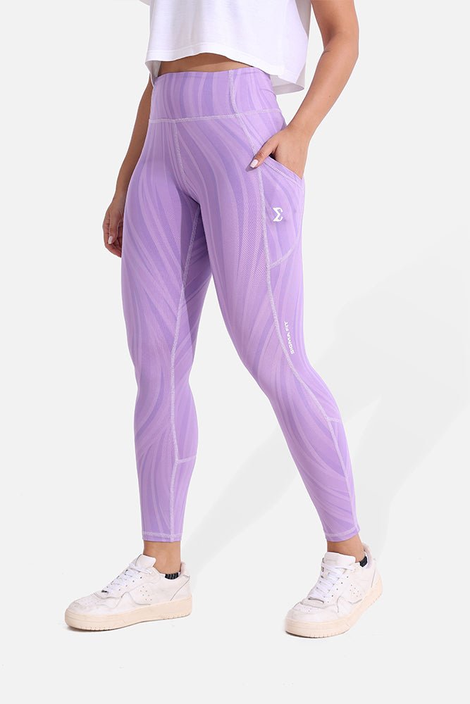 Purple Rose Dynamic Waves Leggings - Sigma Fit