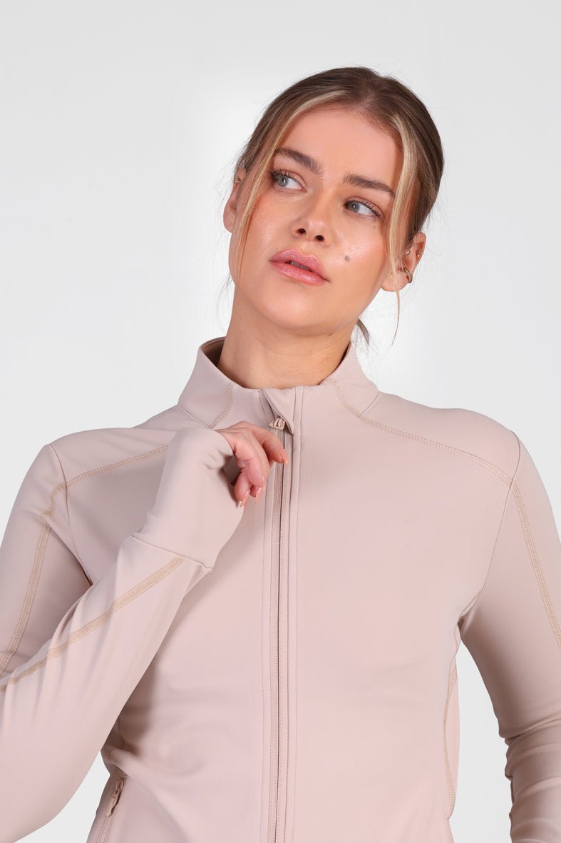 Quick Zip Jacket Beige - Sigma Fit