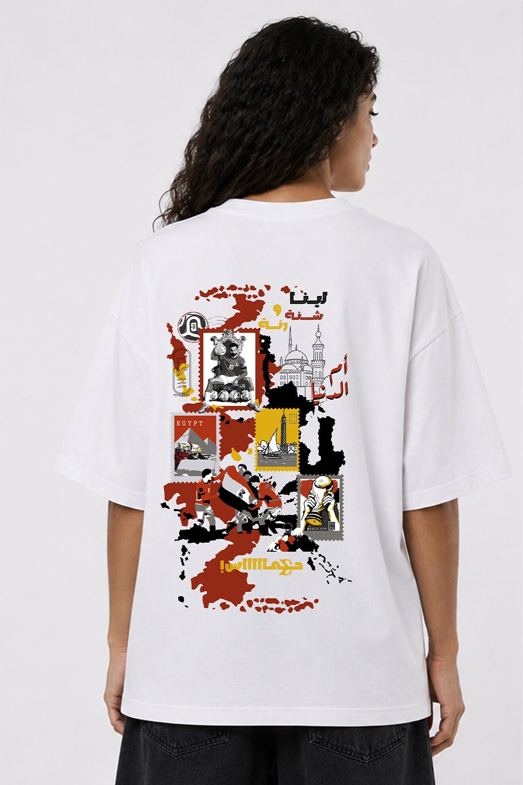 Shanah Egypt Fan Oversized T-Shirt - White - Sigma Fit