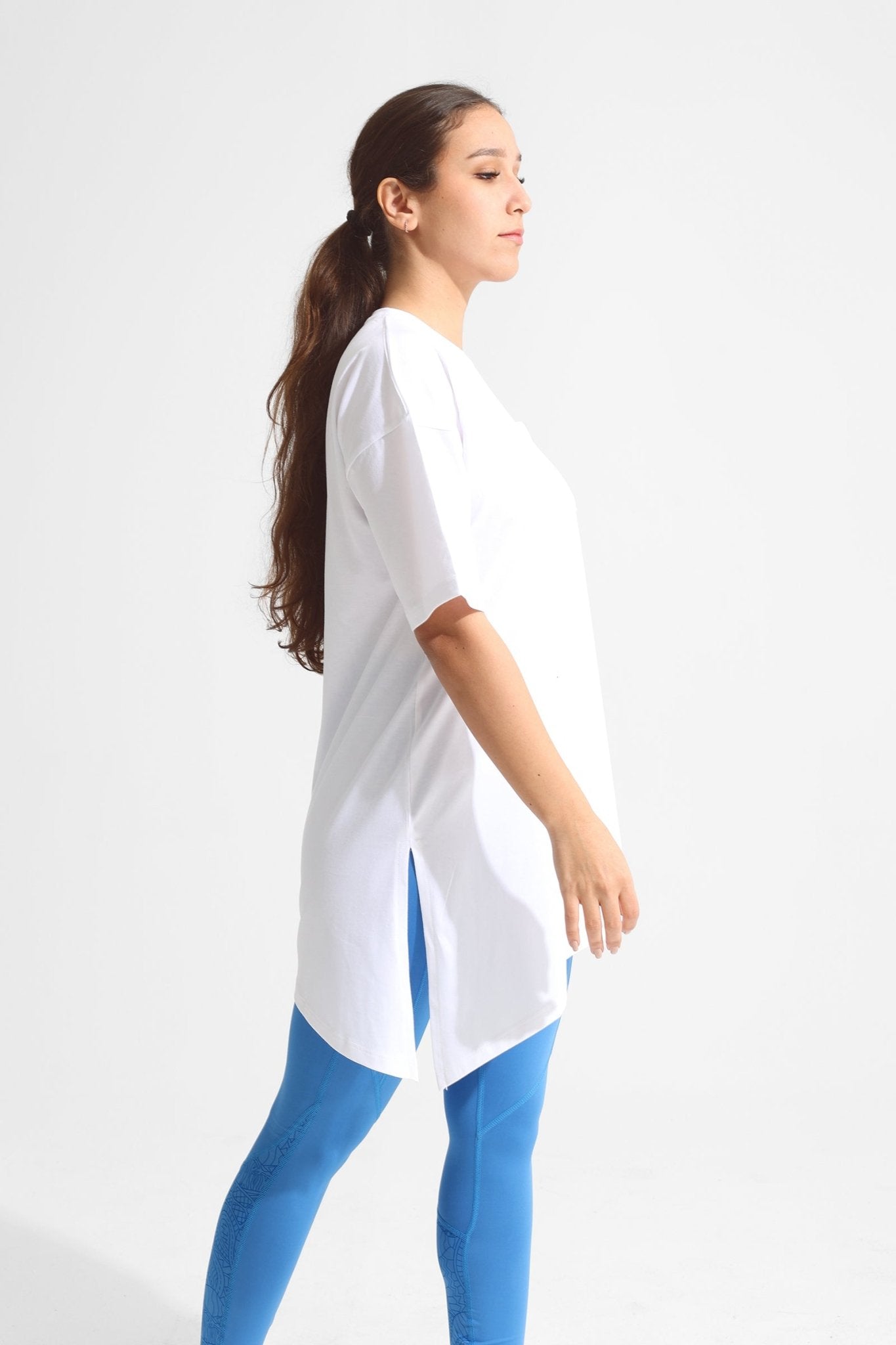 Sigma Fit Oversized Absrtact Tee - White - Sigma Fit