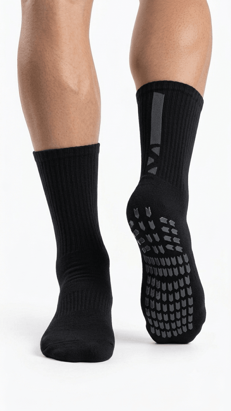 Silicone Crew Socks - Black (Pack of 3 Pairs) - Sigma Fit