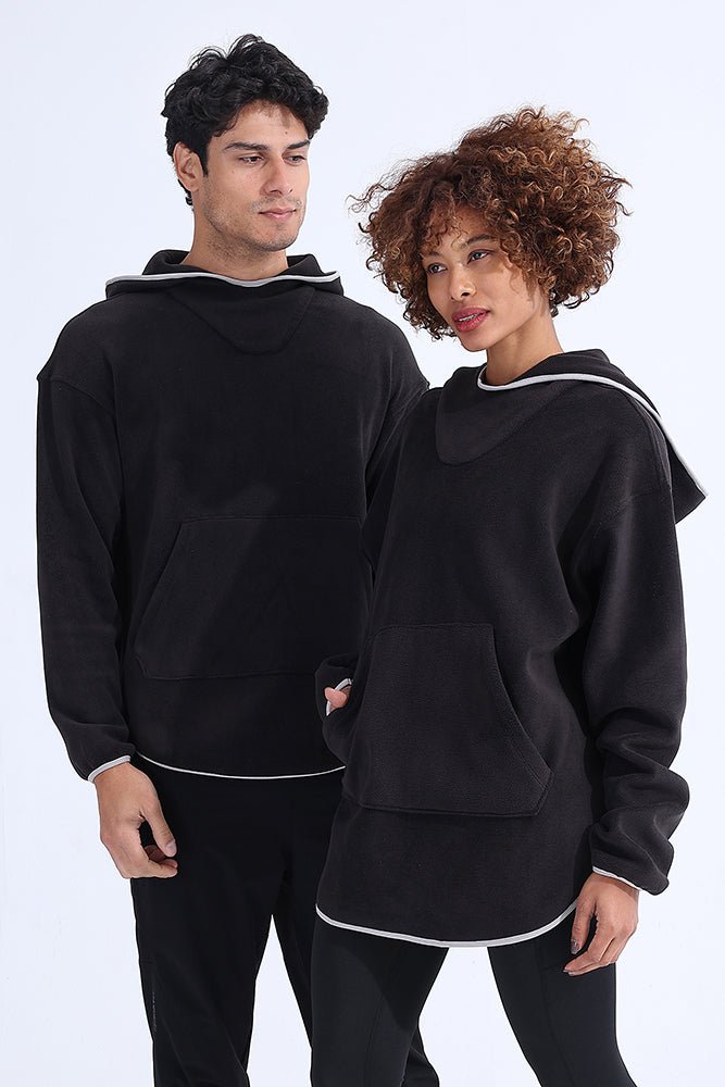 Unisex Black Fleece Hoodie - Sigma Fit