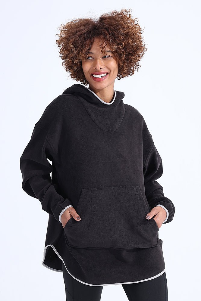 Unisex Black Fleece Hoodie - Sigma Fit