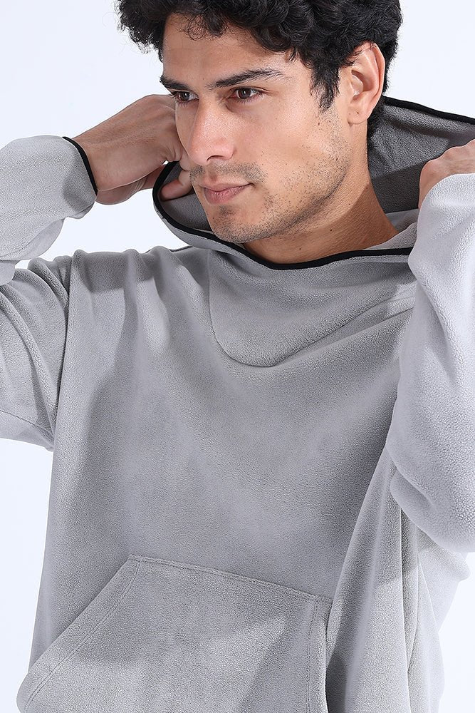 Unsiex Gray Fleece Hoodie - Sigma Fit