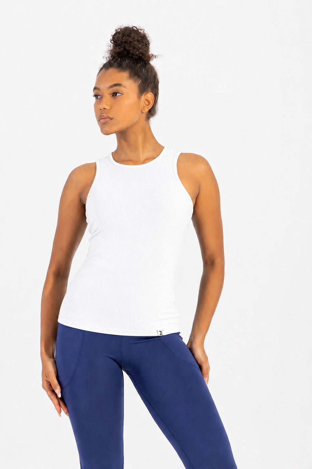 White Daily Rib Tank Top - Sigma Fit
