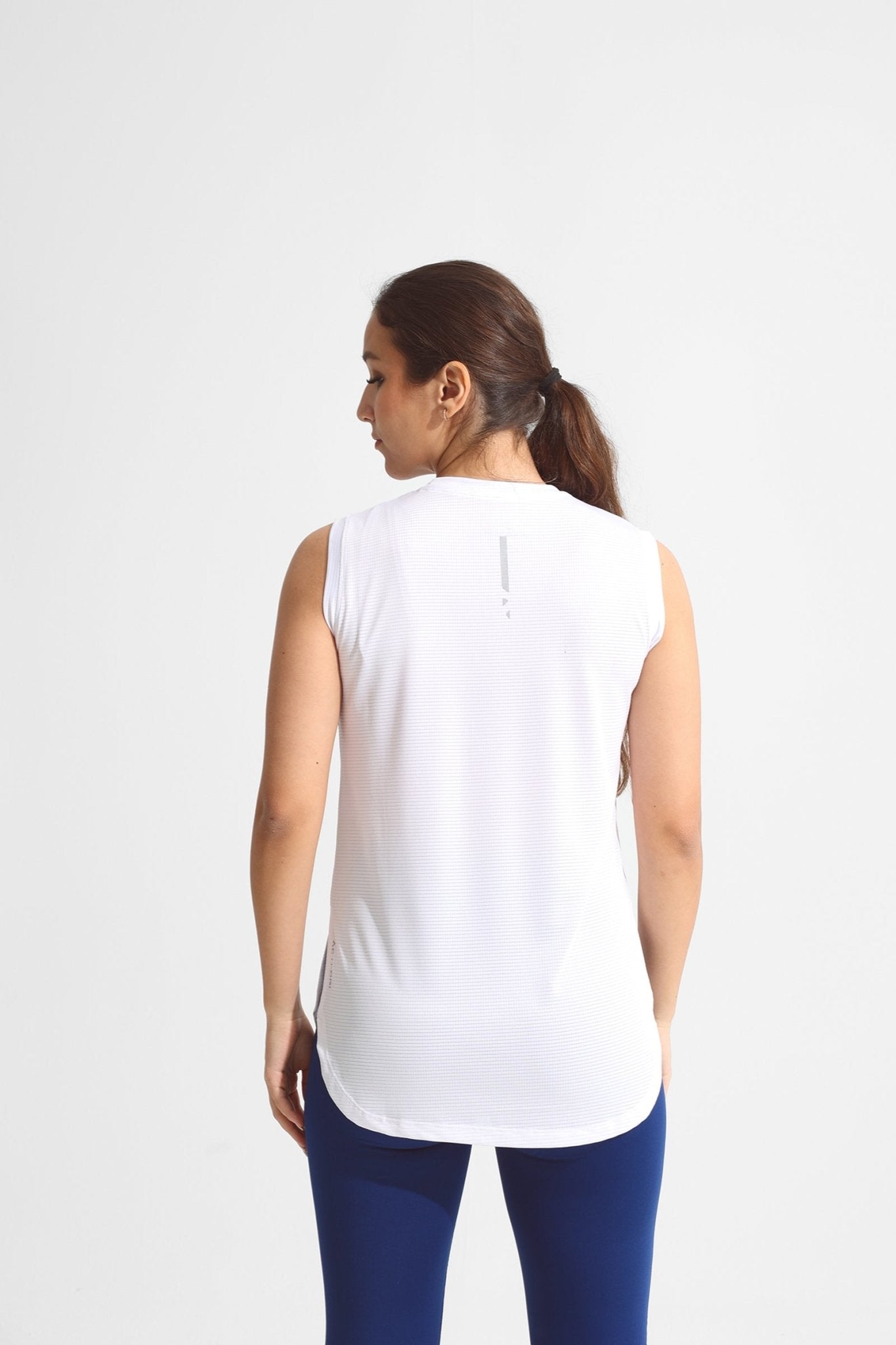 White LiteRun Sleeveless Tee - Sigma Fit