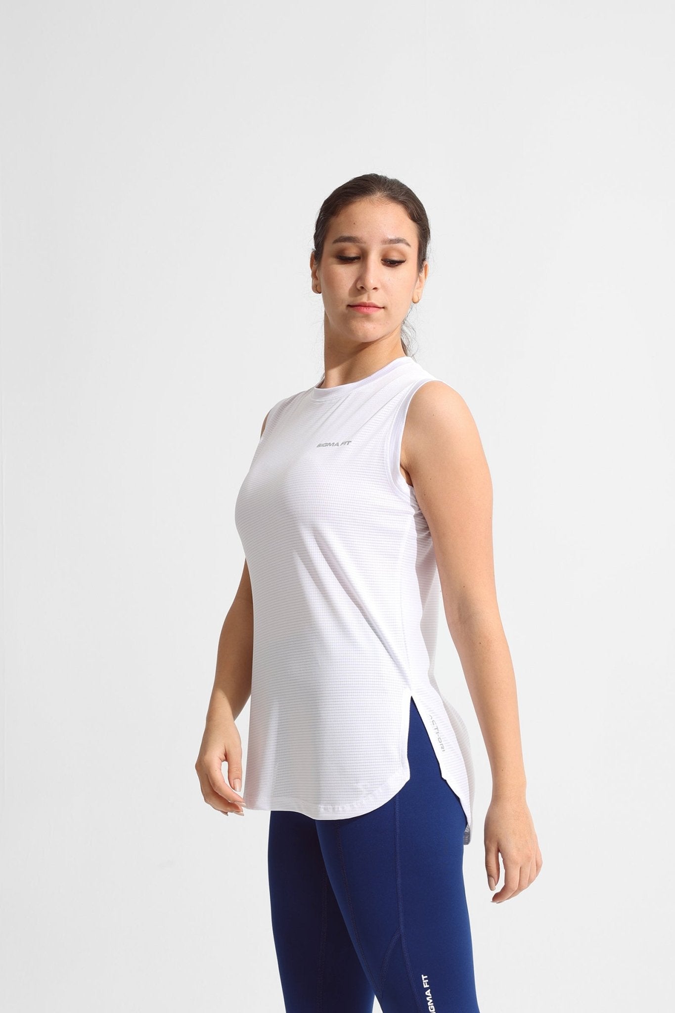 White LiteRun Sleeveless Tee - Sigma Fit