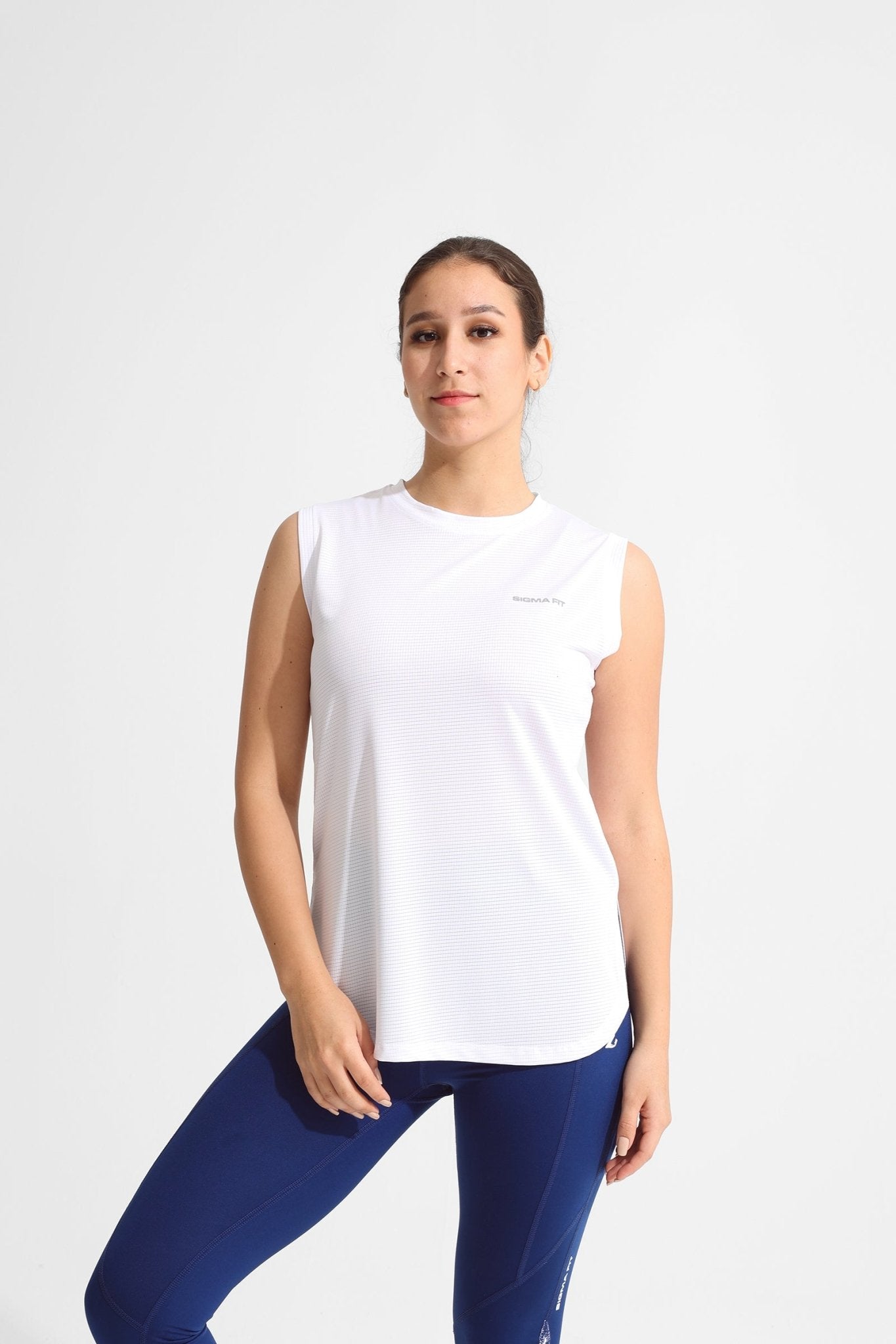 White LiteRun Sleeveless Tee - Sigma Fit