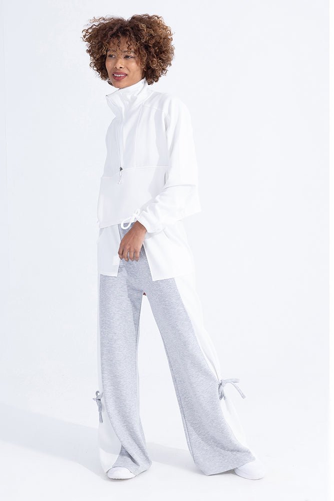 White Modal Zip Sweatshirt - Sigma Fit