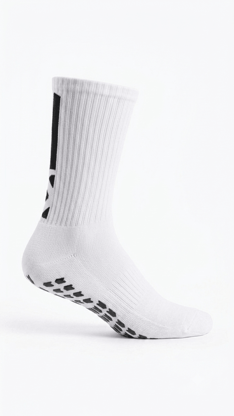 Silicone Crew Socks - White (Pack of 3 Pairs) - Sigma Fit