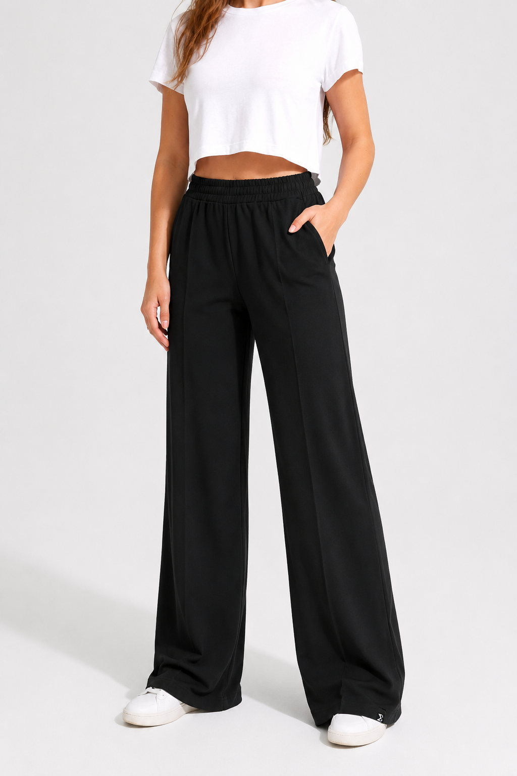 Black Modal Wide Leg Pants - Sigma Fit