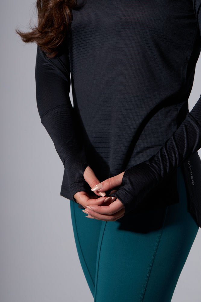 Black Artist Thumb Long Sleeve Tee - Sigma Fit