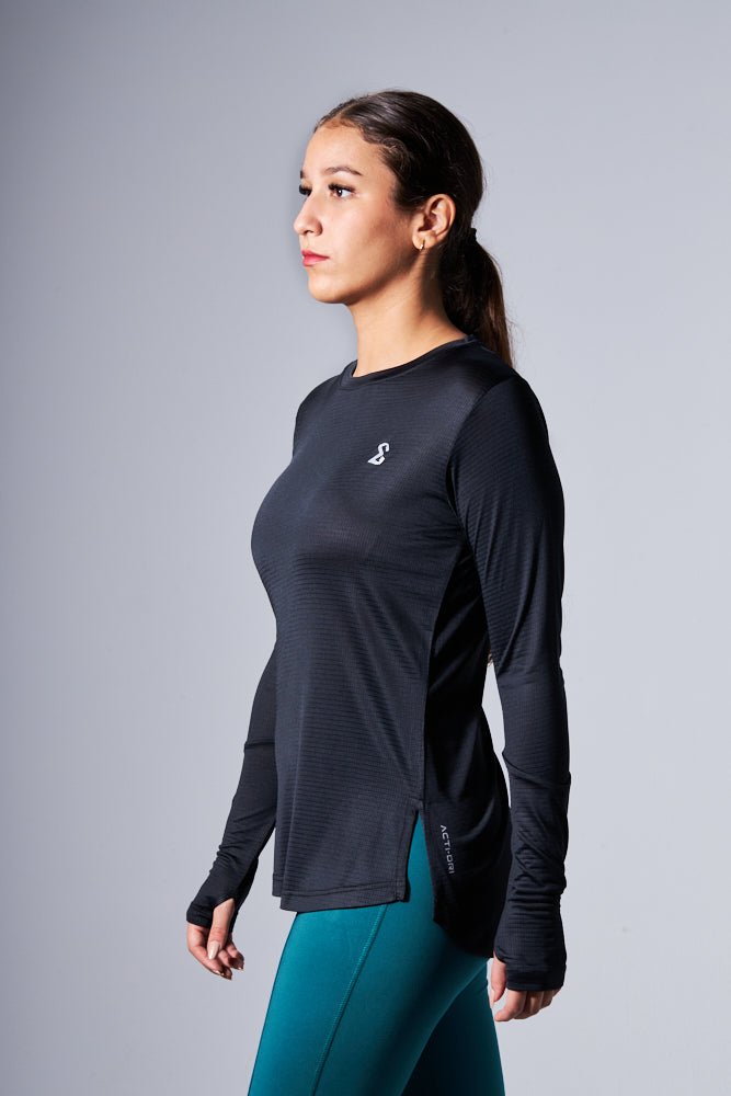 Black Artist Thumb Long Sleeve Tee - Sigma Fit
