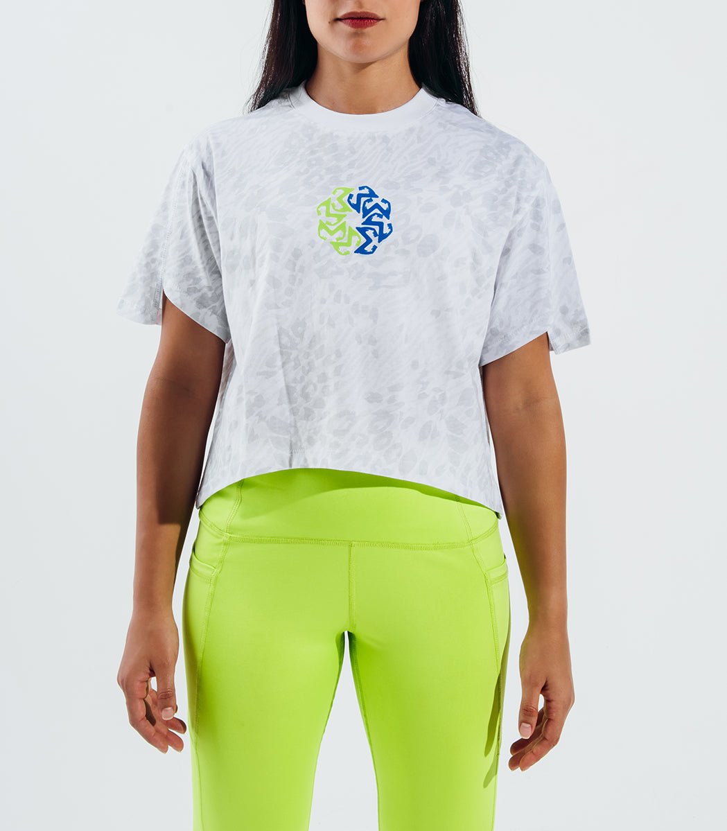 Printed White Flair T-Shirt - Sigma Fit