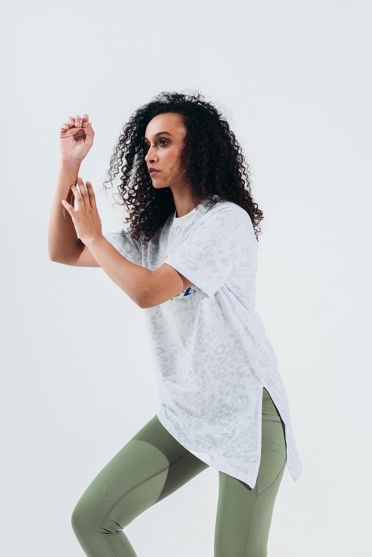Printed White Oversized Short Sleeve - Sigma Fit