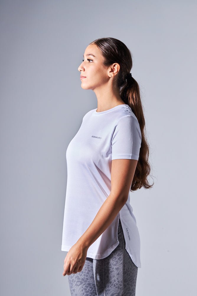 White LiteRun Performance Tee - Sigma Fit